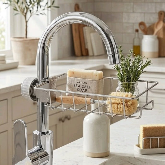 Kitchen Sink Faucet Sponge Holder Caddy Organizer